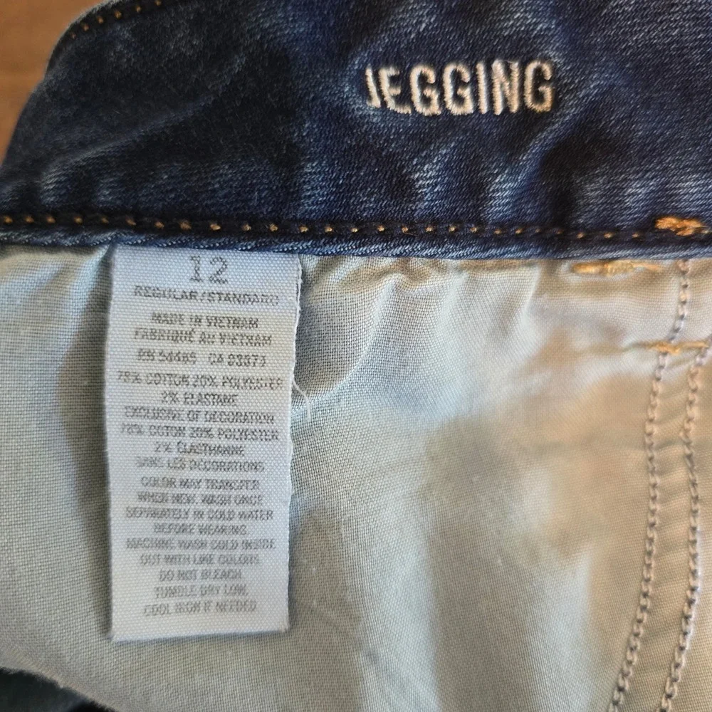 American Eagle Womens Jeans 12 Jegging 9" Dark Wash Skinny - Picture 3 of 5